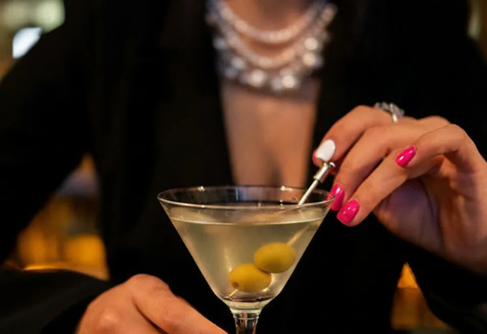 A crafted martini at the Single Malt bar